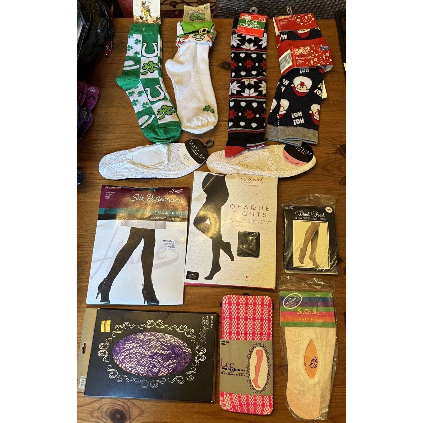 Hanes Vtg & new Stockings Hosiery Tights Fishnet Socks 12 PC Lot Size ONE SIZE - 1 Thumbnail