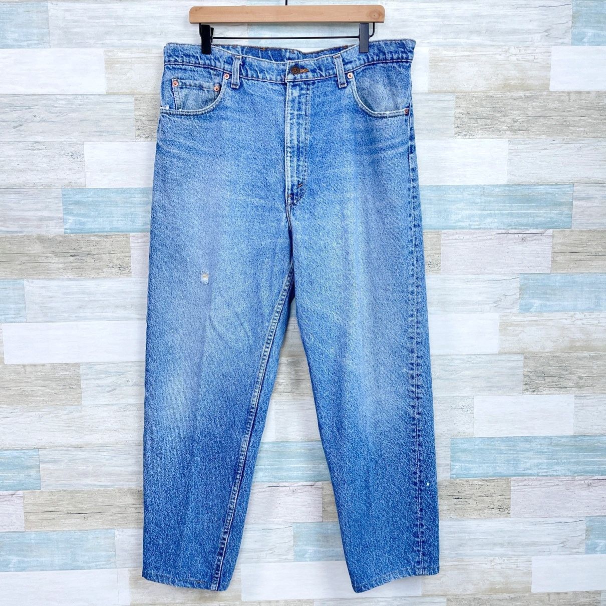 Levi's Levis Vintage 550 Rigid Jeans Blue Distressed USA Mens 40X28 Size 40" / US 18 - 1 Thumbnail