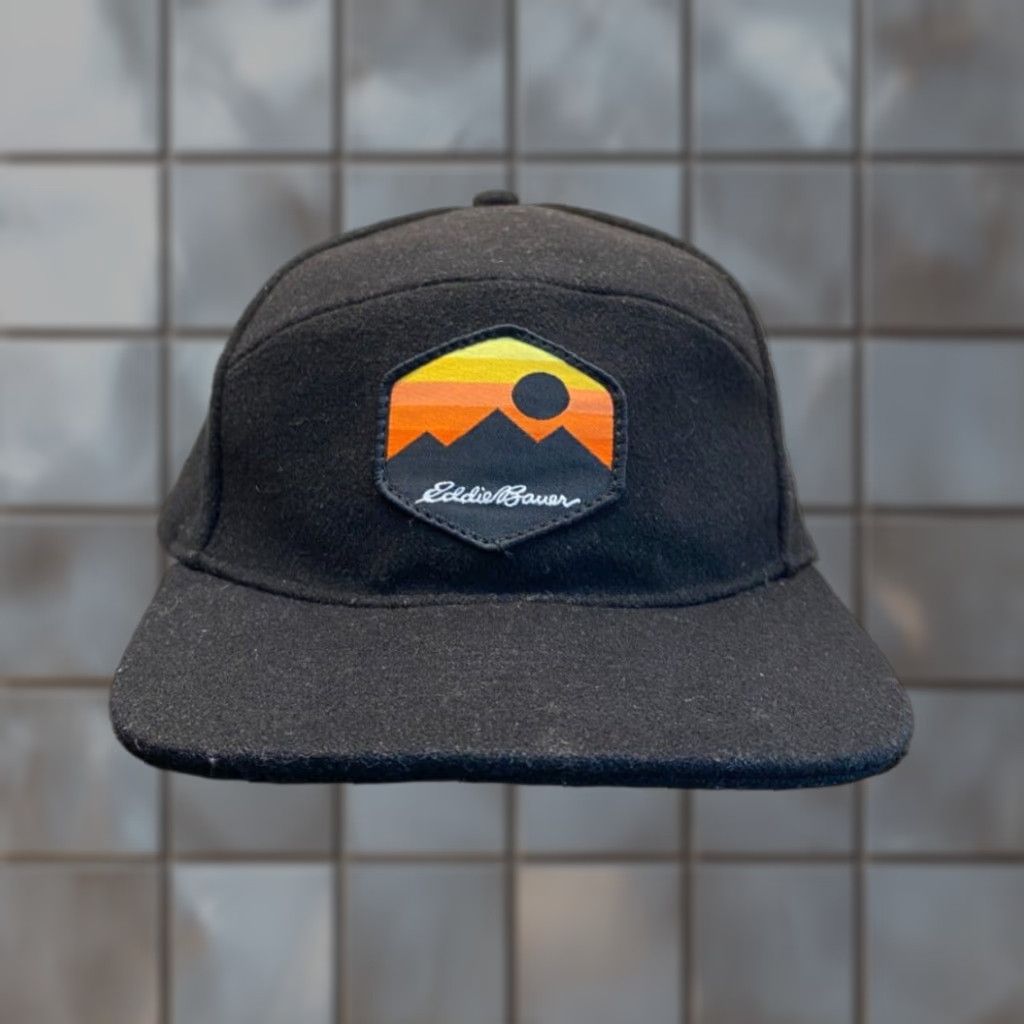 Eddie Bauer Eddie Bauer Black 5 Panel Wool Blend Snapback Adjustable Cap Mens Baseball Size ONE SIZE - 1 Thumbnail