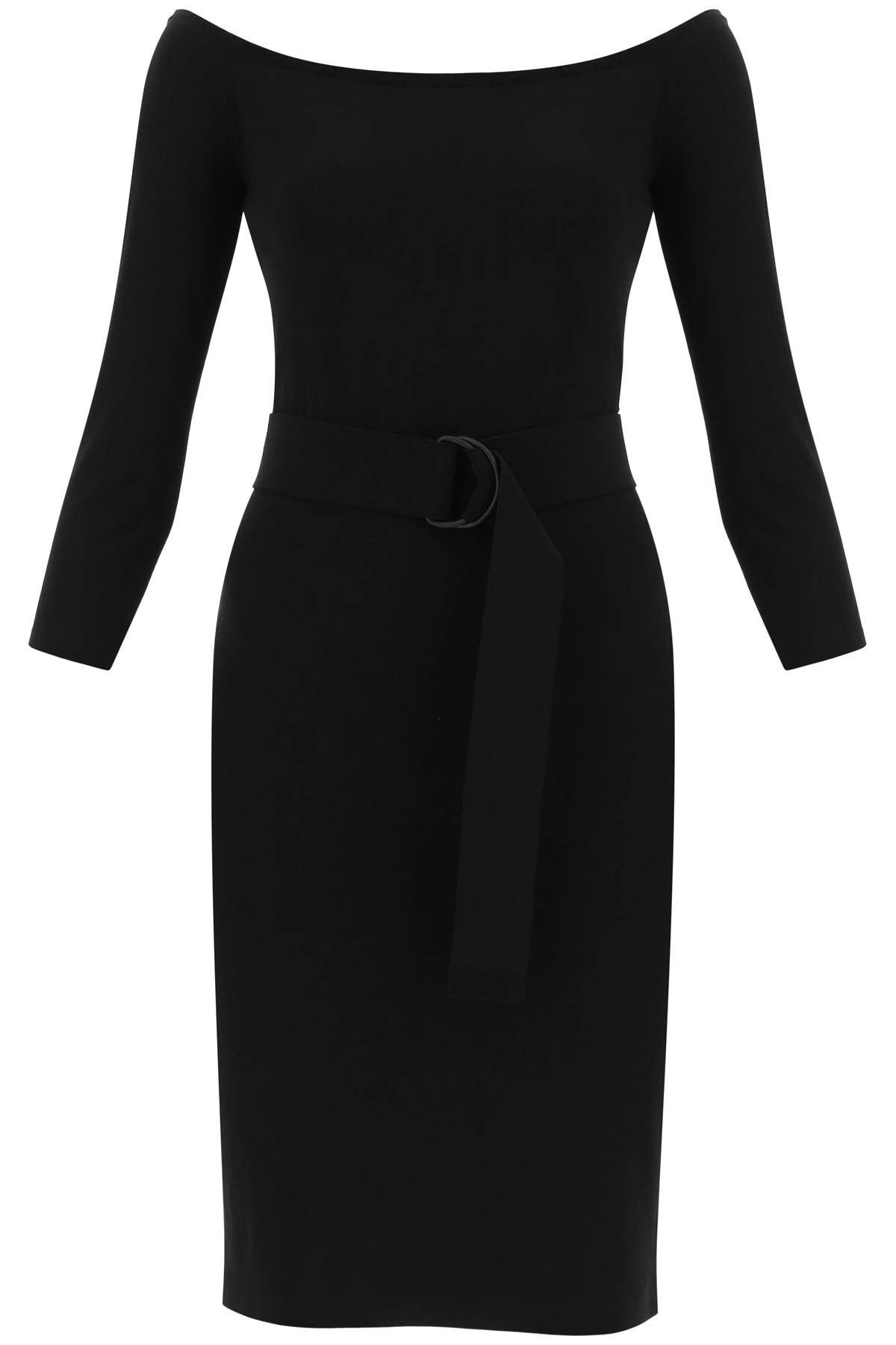 image of Norma Kamali Jersey Knee-Length Dress in Black, Women's (Size Medium)