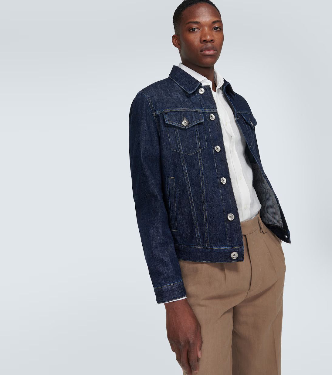 Brunello Cucinelli o1mle0725 Denim Jacket in Blue Size US M / EU 48-50 / 2 - 5 Thumbnail