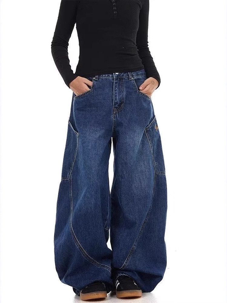 Japanese Brand Retro loose wide leg embroidered jeans Size US 32 / EU 48 - 4 Thumbnail