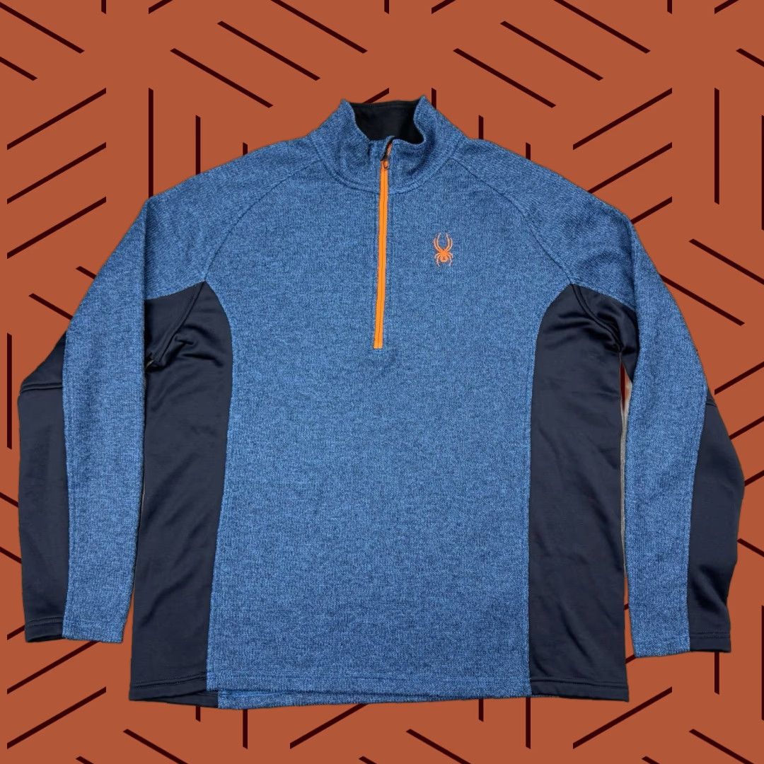 Spyder SPYDER MENS OUTBOUND CORE BLUE/ORANGE 1/2 ZIP PULLOVER THERMAL SWEATSHIRT XXL SKI Size US XXL / EU 58 / 5 - 1 Thumbnail