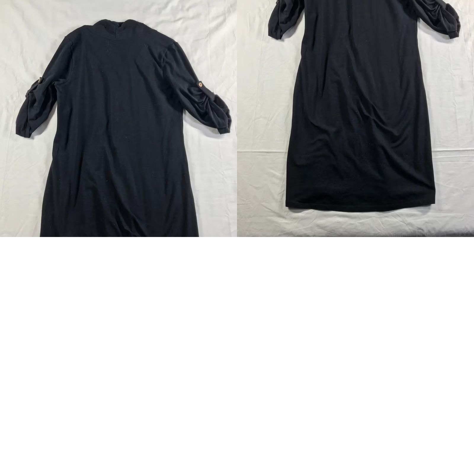 Vintage Neon Buddha Black Cotton Spandex Henley Midi Dress Small Size S / US 4 / IT 40 - 8 Thumbnail