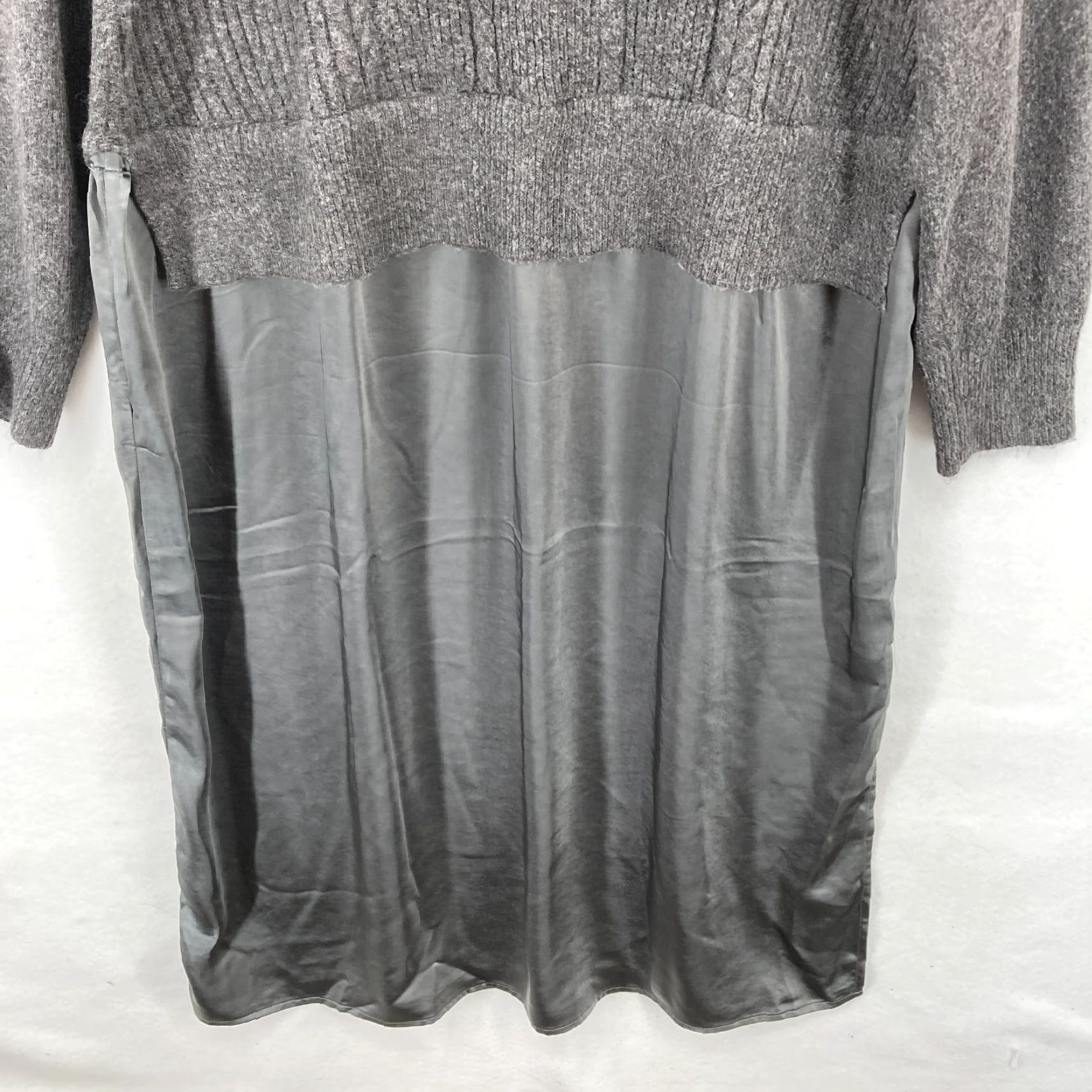 Vintage Lane Bryant Sweater Dress Women's 24 Gray Stretch Knit Maxi Long Sleeve NWT Size 4XL / US 24-26 - 3 Thumbnail