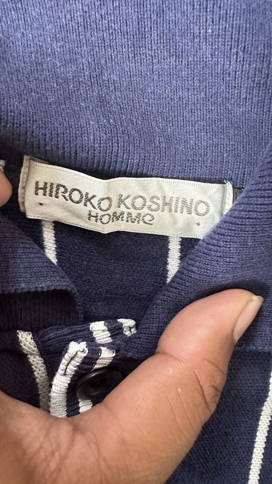 Hiroko Koshino Homme VINTAGE HIROKO KOSHINO HOMME STRIPES POLO JERSEY Size US M / EU 48-50 / 2 - 5 Thumbnail