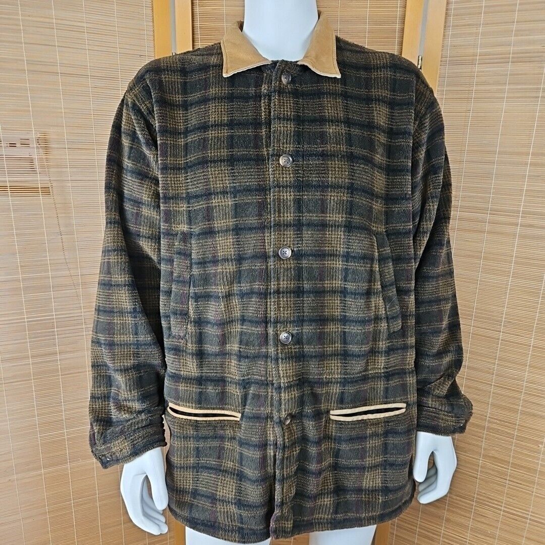 Orvis Vintage Orvis Fleece Teddy Jacket Mens XL Brown Black Plaid Size US XL / EU 56 / 4 - 1 Thumbnail