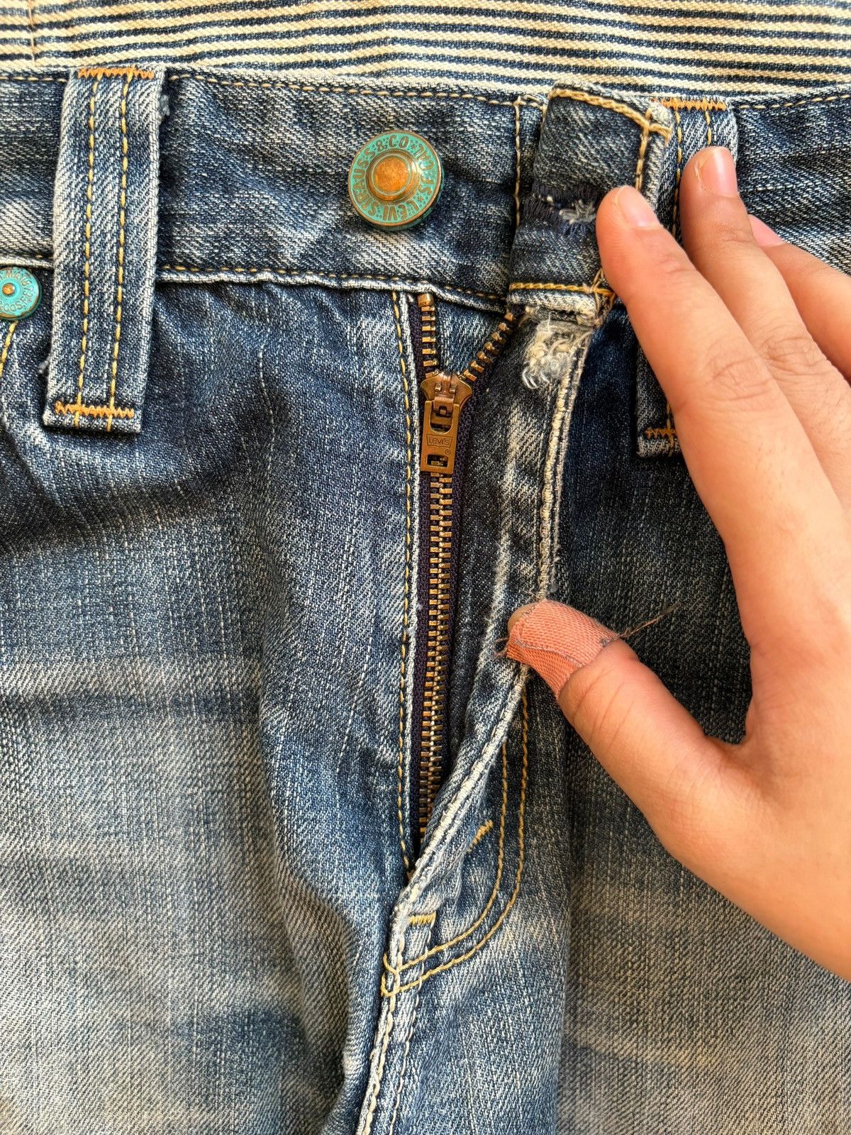 Levi's Vintage 90s Levis 503 Mud Wash Distressed Loose Baggy Jeans Size US 31 - 3 Thumbnail