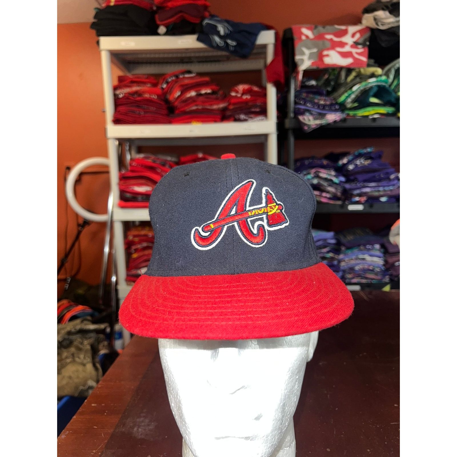 New Era Atlanta Braves 59Fifty Hat Cool Base MLB On Field Cap 7 1/2 Size ONE SIZE - 1 Thumbnail