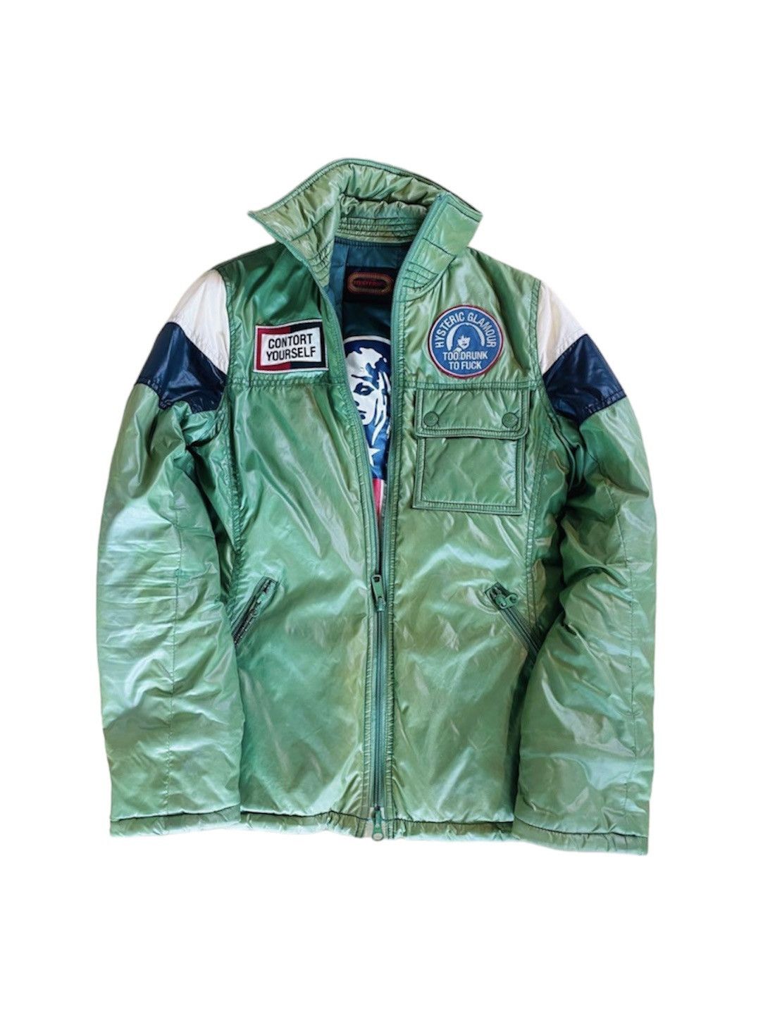 image of Archive Hysteric Glamour “Too Drunk To Fuck” Primaloft Coat in Green, Men's (Size Small)