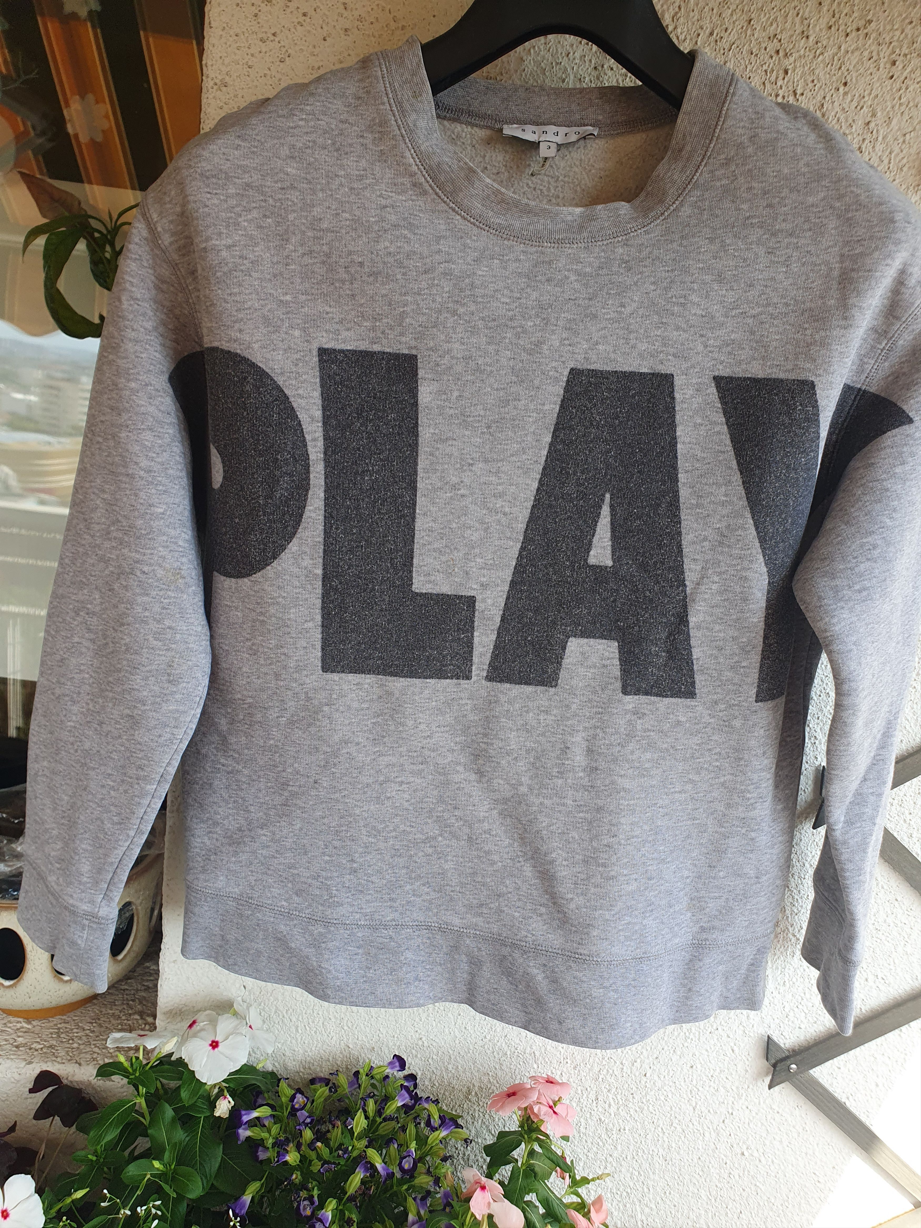 Sandro Sandro Play Grey Cotton Sweatshirt sz 3/M Size M / US 6-8 / IT 42-44 - 6 Thumbnail
