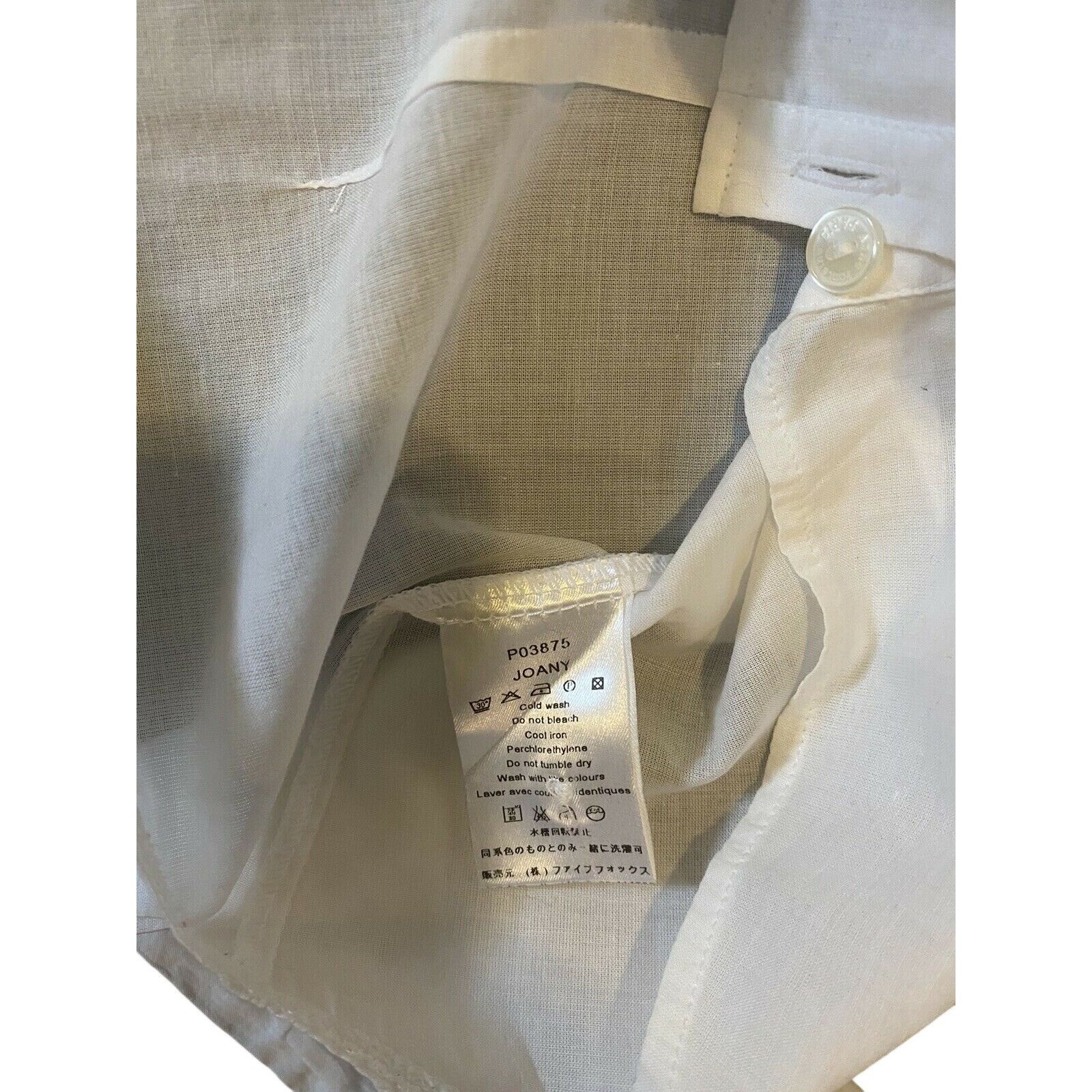ANNE FONTAINE New $430 Anne Fontaine 0 XS White Sheer Voile Blouse Shirt T Size XS / US 0-2 / IT 36-38 - 6 Thumbnail
