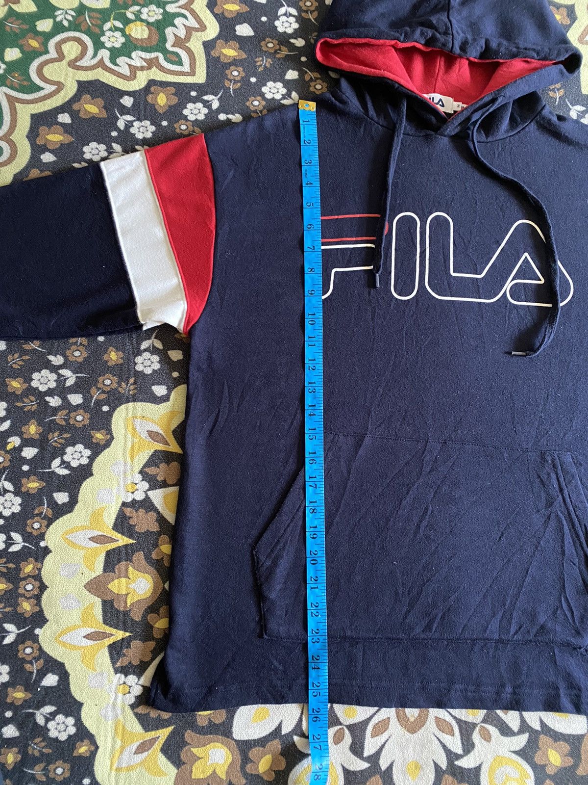 Fila Fila Big Logo Spellout Striped Two Tone Color Hoodie Size US L / EU 52-54 / 3 - 13 Thumbnail