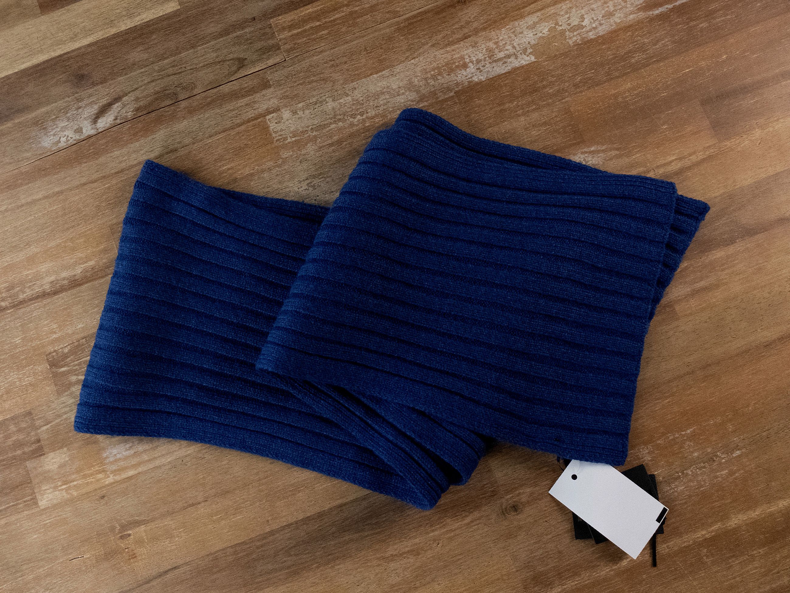 Gran Sasso GRAN SASSO blue ribbed cashmere scarf NWT Size ONE SIZE - 5 Thumbnail