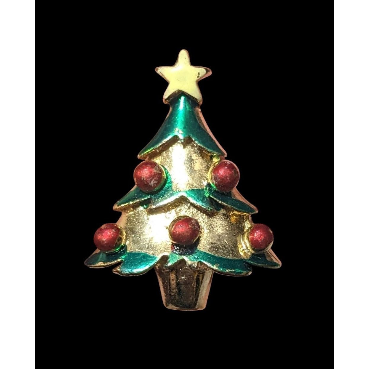 Other Vintage Green And Gold Christmas Tree Pin Size ONE SIZE - 1 Thumbnail