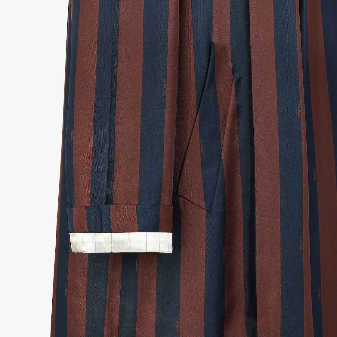 Fendi o1y0925 Striped Overcoat in Brown/Midnight Blue Size S / US 4 / IT 40 - 3 Thumbnail
