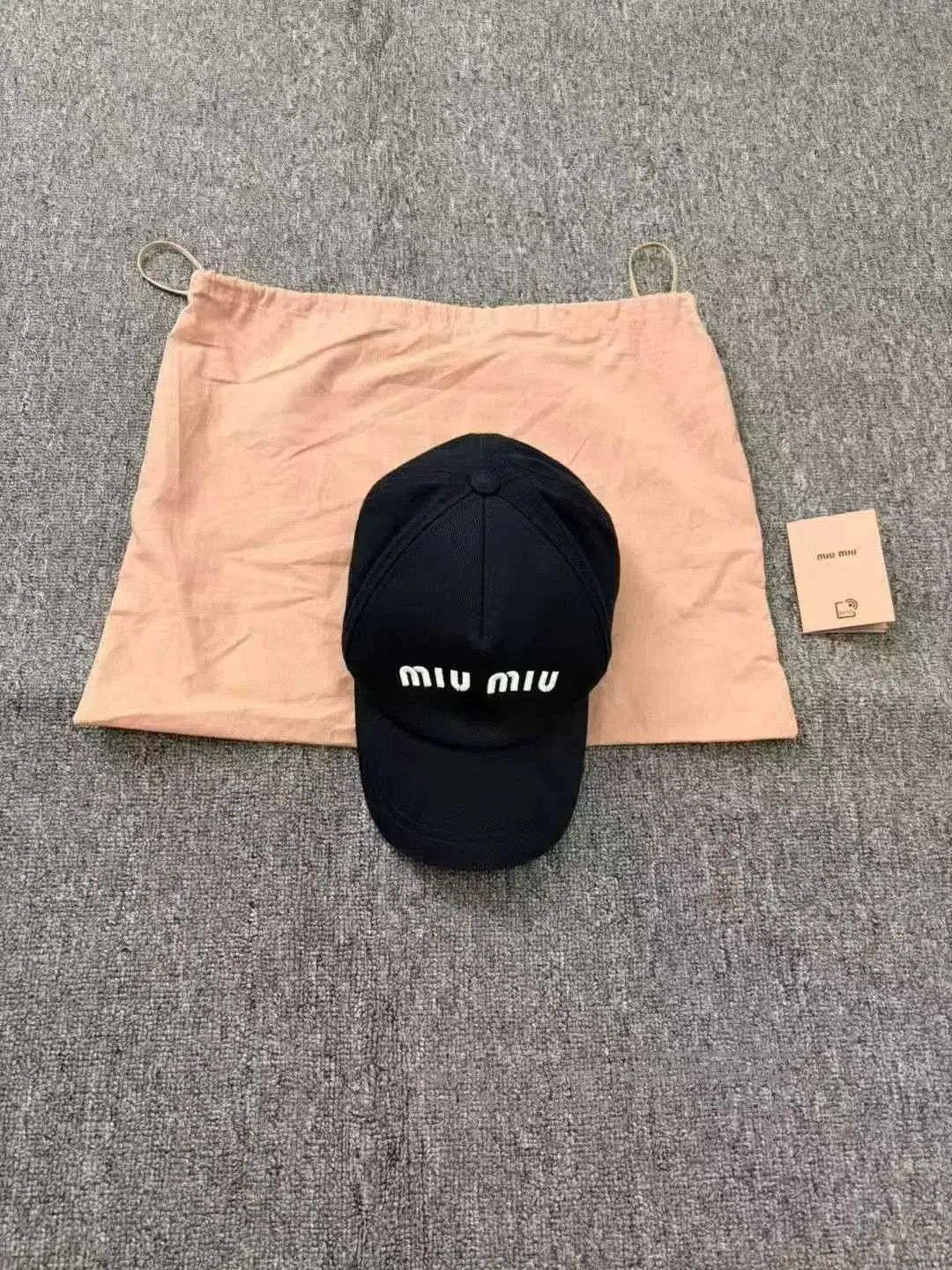 Miu Miu Miu Miu Embroidered Logo Navy Cap. Size ONE SIZE - 1 Thumbnail