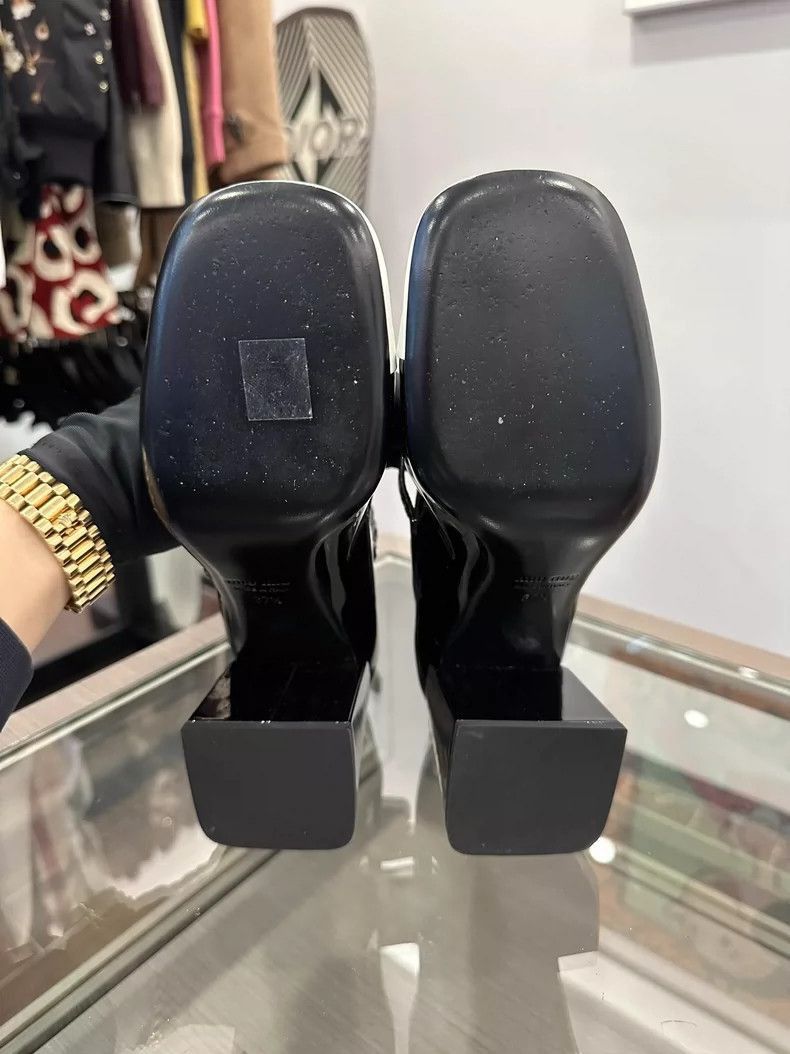 Prada MiuMiu Black and White Women’s Long Boots -2505 Size US 7.5 / EU 40-41 - 6 Thumbnail