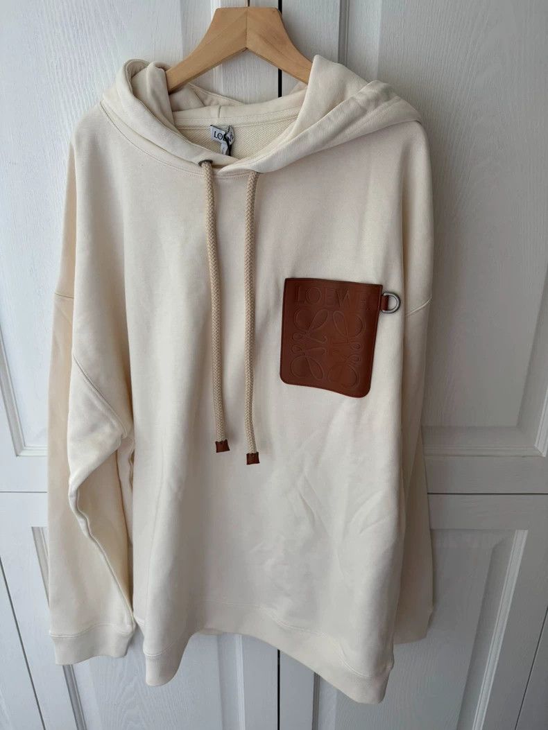 Loewe LOEWE Men's Anagram Leather Patch Hoodie - dmc Size US M / EU 48-50 / 2 - 1 Thumbnail