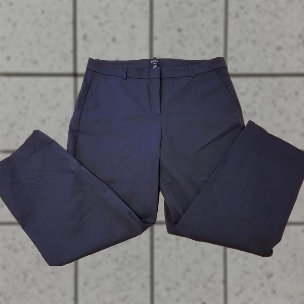 J.Crew Womens J.CREW Dress Pants 16 Navy Blue Cotton Chino Flat Front Pockets Slacks Trousers Size 38" / US 16 / IT 52 - 1 Thumbnail