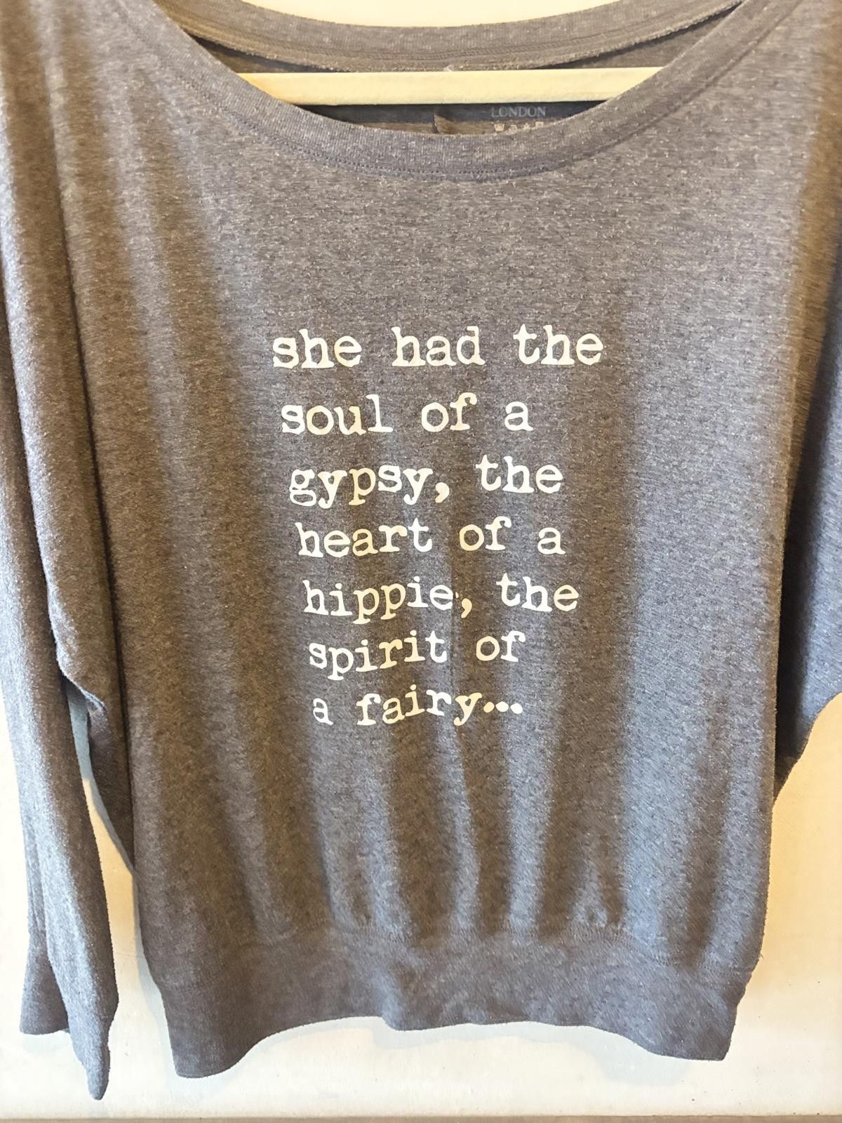Other OM & AH London Gray Women's Jersey Top with Quote Size M / US 6-8 / IT 42-44 - 2 Thumbnail