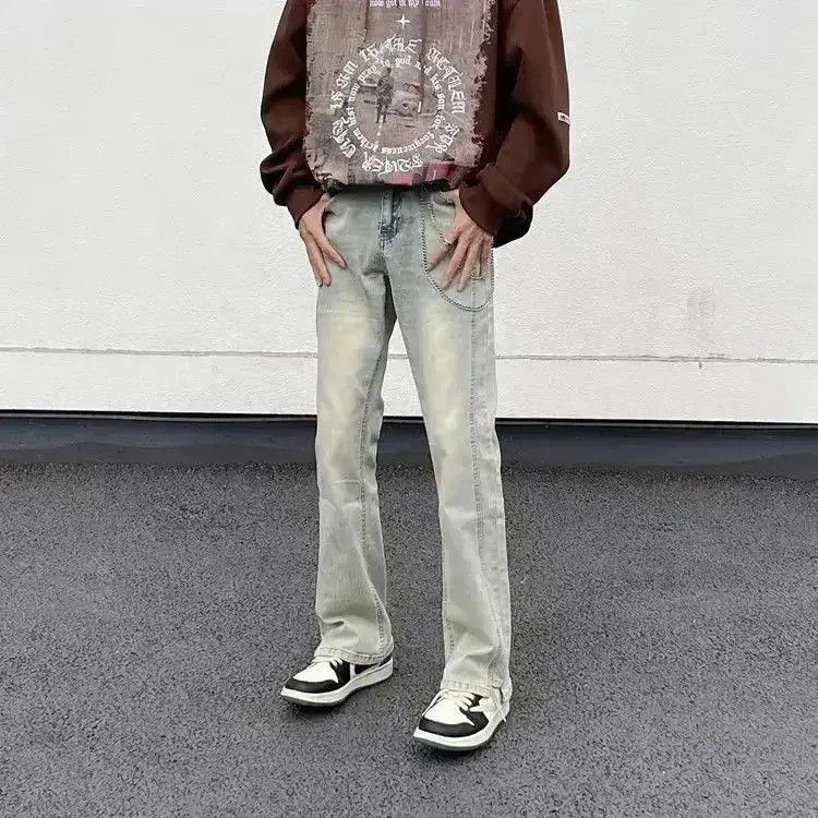 Japanese Brand Loose washed yellow mud dyed jeans Size US 30 / EU 46 - 6 Thumbnail