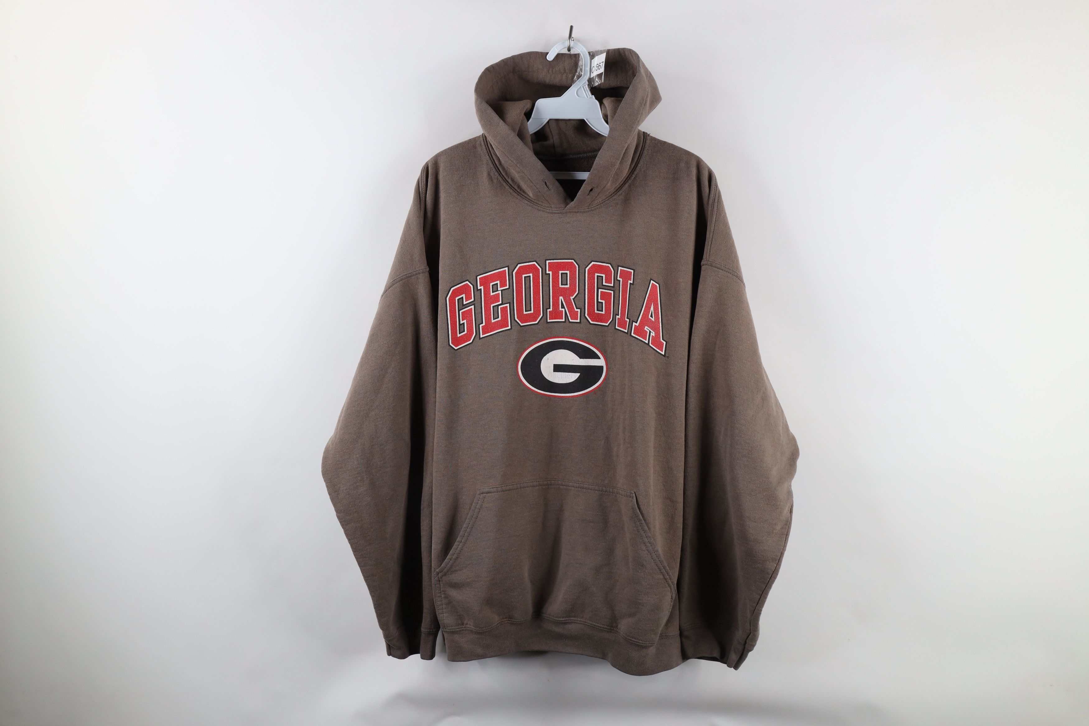 Vintage 90s Out University of Georgia Hoodie Sweatshirt Gray