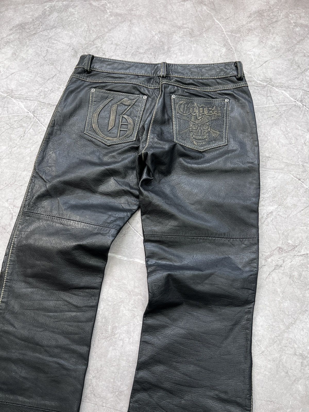 14th Addiction × Vintage VINTAGE zipper 14thaddiction style moto leather 90s pants Size US 30 / EU 46 - 12 Thumbnail
