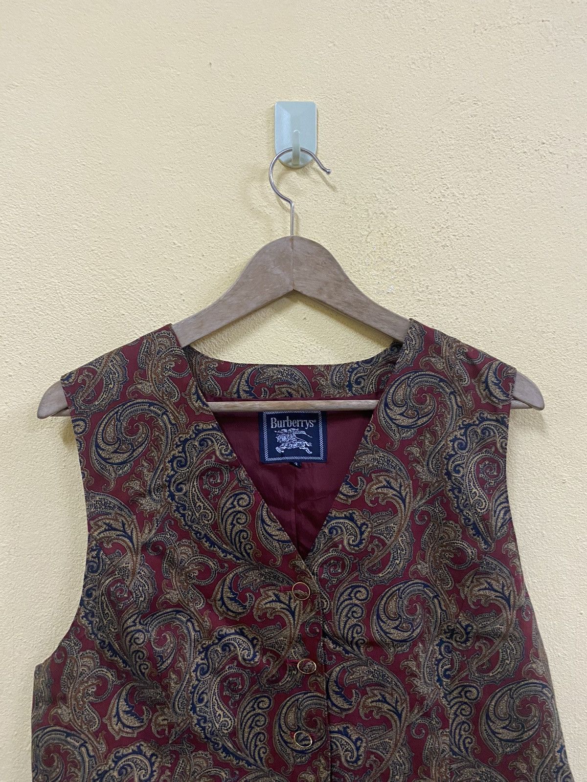 Burberry × Designer × Vintage VINTAGE 90’s BURBERRY PAISLEY CROPPED VEST Size XL / US 12-14 / IT 48-50 - 3 Thumbnail