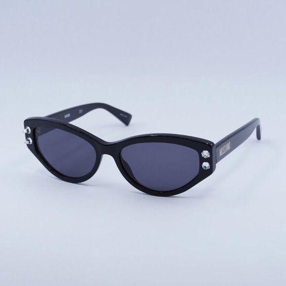 Moschino Moschino MOS109/S 0807 IR Sunglasses Black Cat Eye Frame Size ONE SIZE - 9 Thumbnail