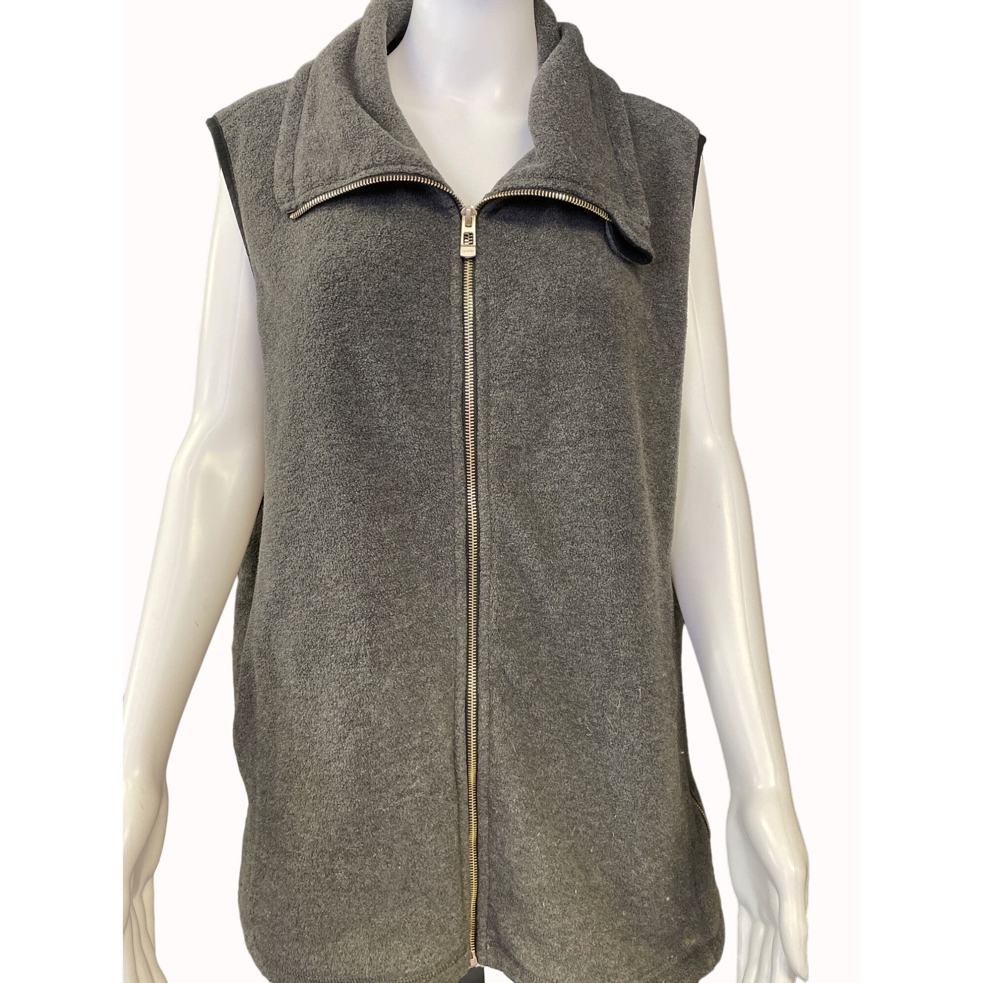 Calvin Klein Calvin Kliein Women's Gray Zipper Up Vest / Sweater Fleece S Size 3XL / US 20-22 - 1 Thumbnail
