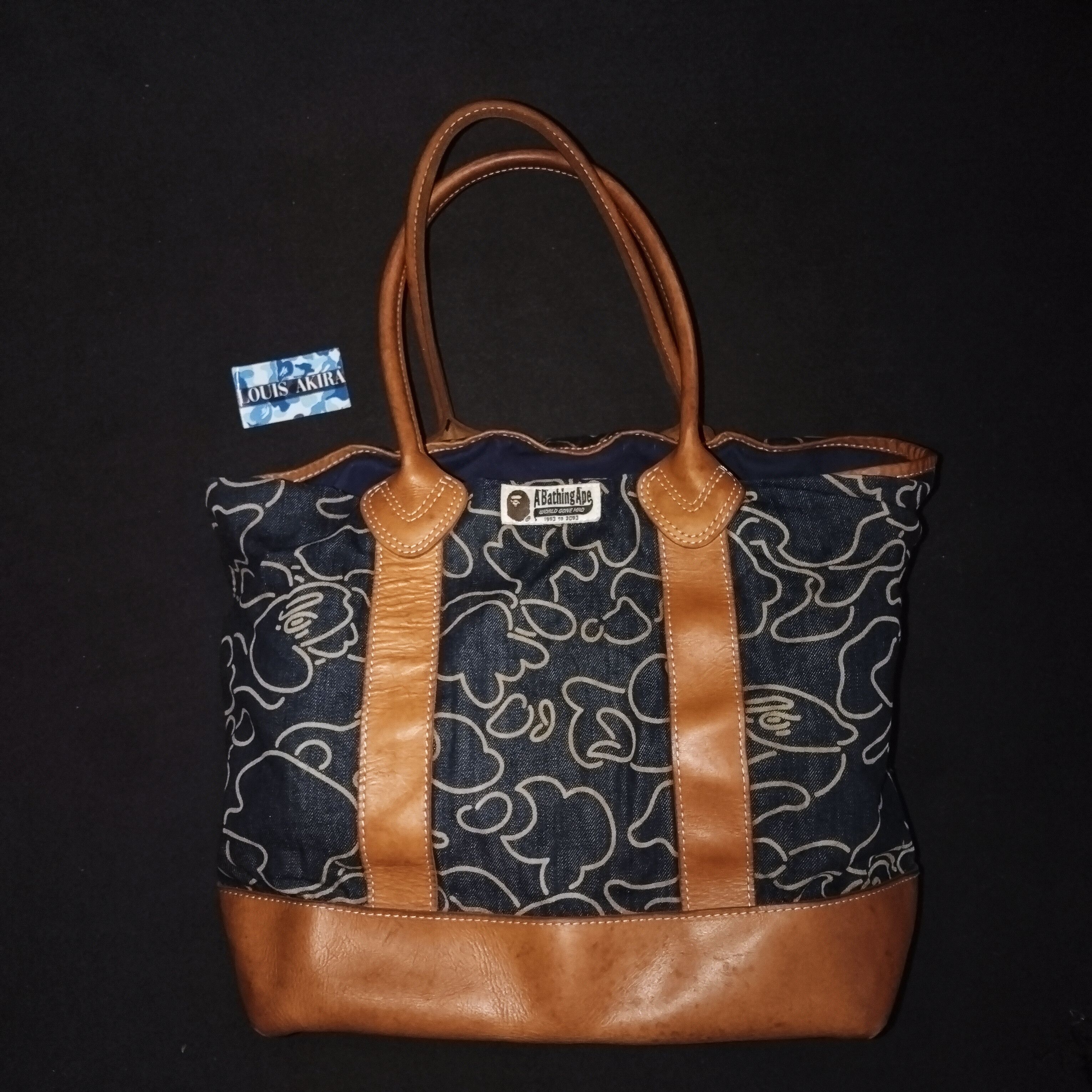 Bape 2012 BAPE Pencil Camo Denim Tote Bag with Leather Trim Size ONE SIZE - 1 Thumbnail