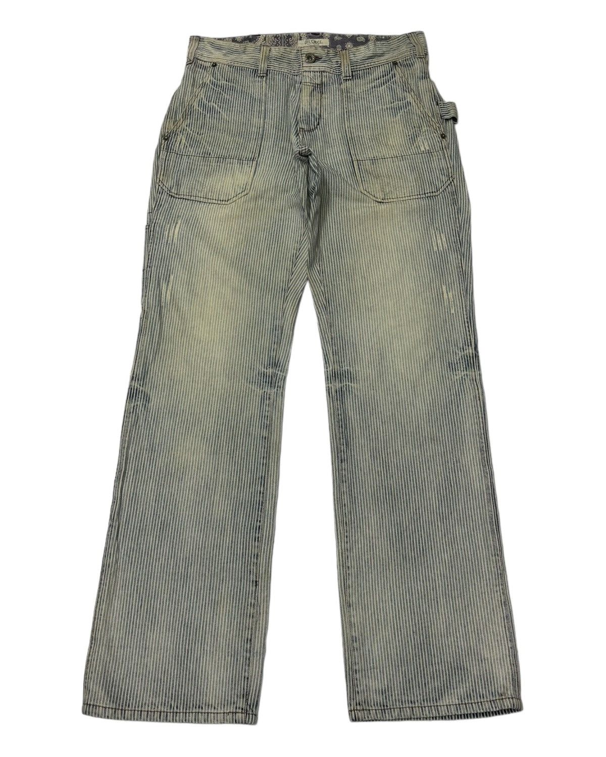 Hysteric Glamour × Japanese Brand OIL CAKE JAPANESE WABASH STRIPED CARPENTER PANTS Size US 33 - 1 Thumbnail