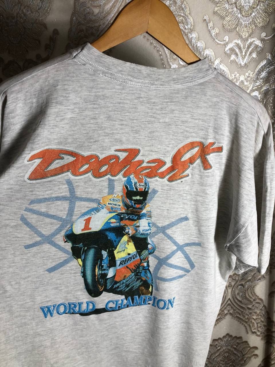 NASCAR VINTAGE MICK DOOHAN HONDA MOTORCYCLE RACING RETRO Y2K 90s Size US XL / EU 56 / 4 - 8 Thumbnail