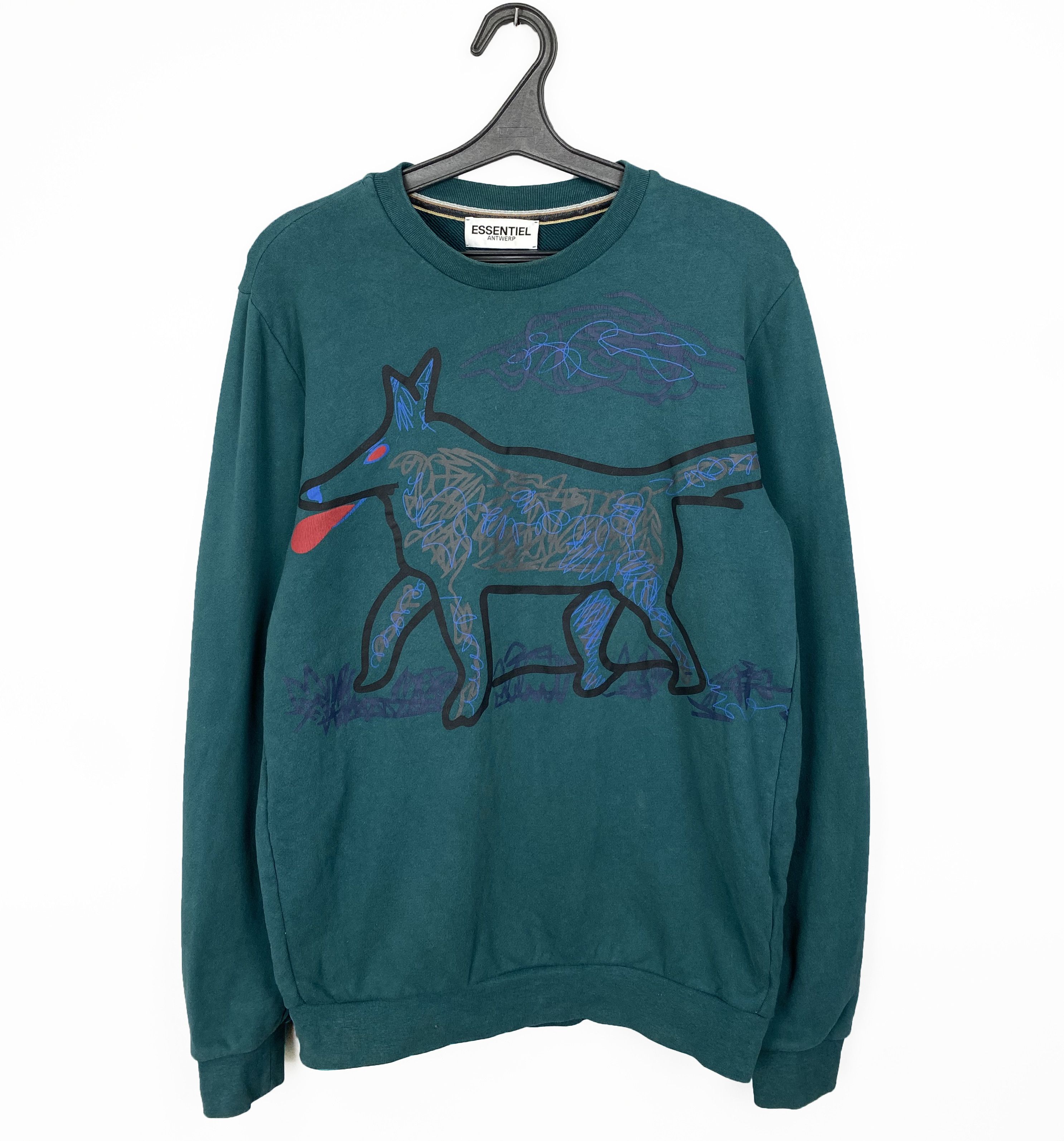 image of Essentiel Antwerpen Printed Sweatshirt Made In Portugal in Green, Men's (Size Medium)