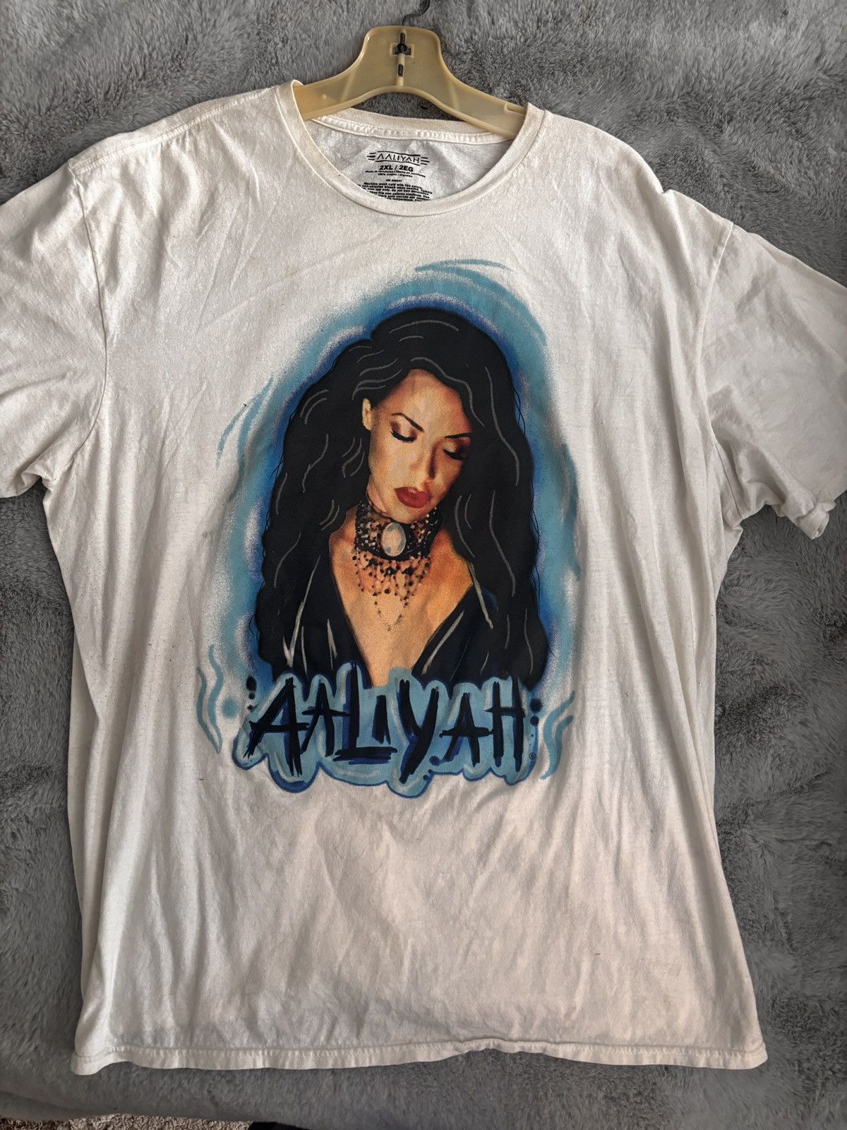 Rap Tees Aaliyah airbrush style vintage 2XL T-Shirt Size US XXL / EU 58 / 5 - 1 Thumbnail
