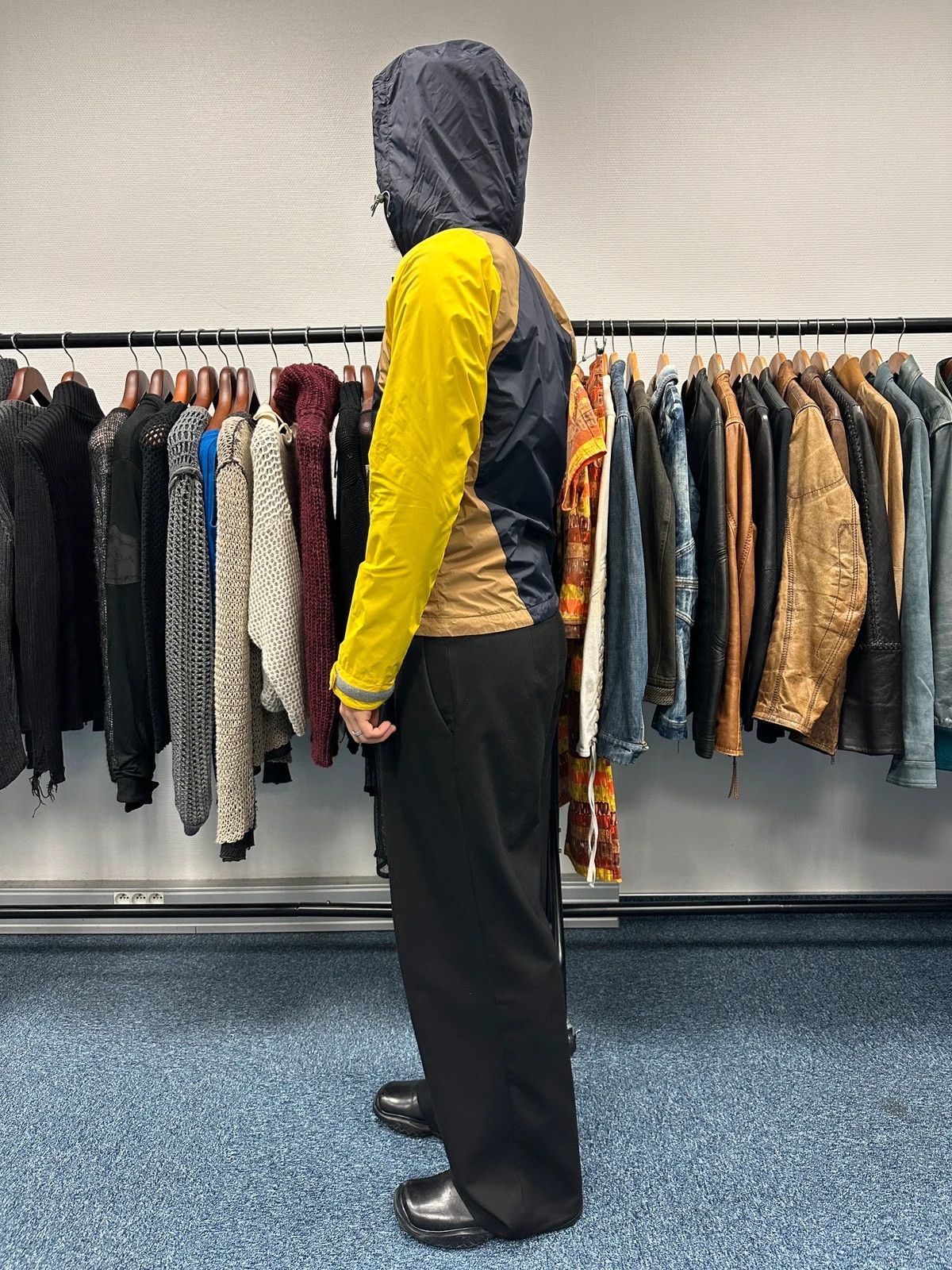 Comme des Garcons CDG Shirt SS2009 Yellow & Blue Block Nylon Hooded Jacket Size US S / EU 44-46 / 1 - 4 Thumbnail