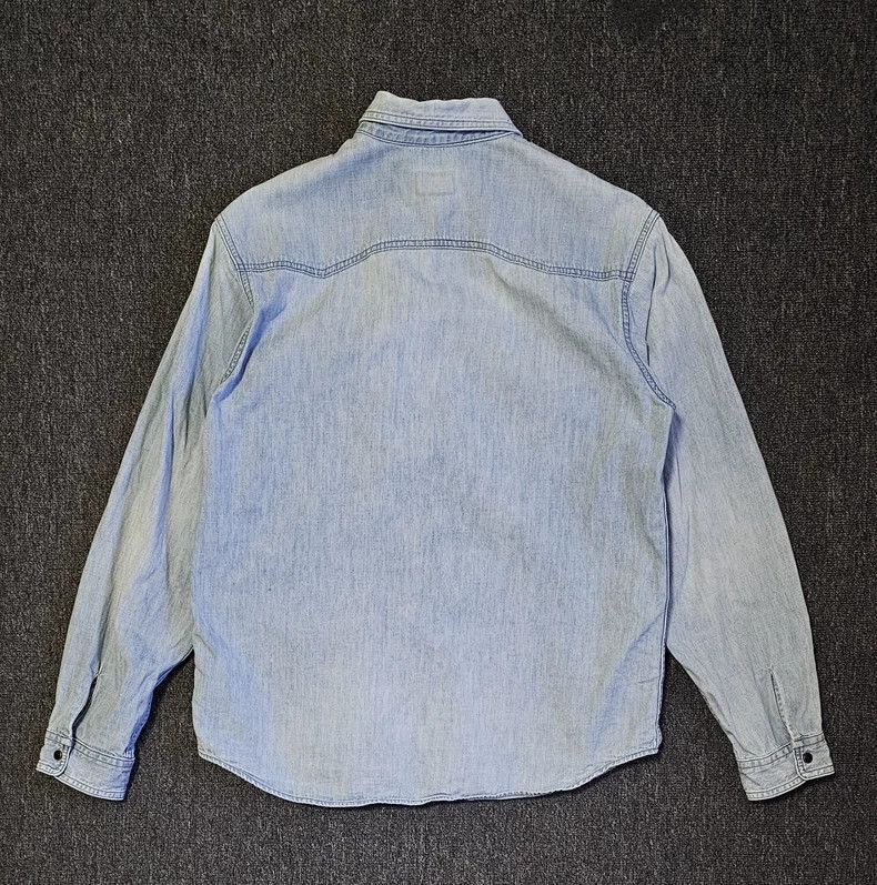 Saint Laurent Paris Saint Laurent Denim Shirt with No Collar-2507 Size US L / EU 52-54 / 3 - 3 Thumbnail