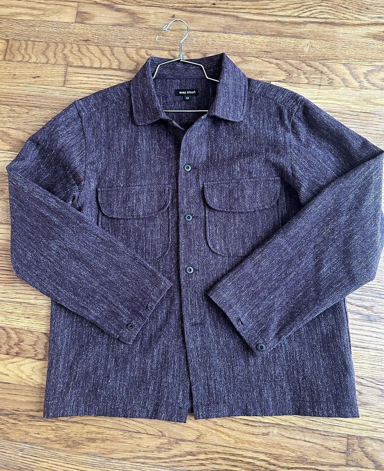 RARE GRAIL Evan Kinori Field Shirt Purple Wool Linen