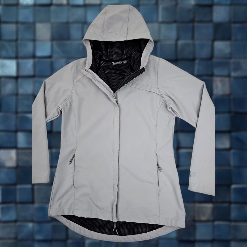 New Balance New Balance Softshell Hooded Water Resistant Jacket Women L Gray Full Zip Size L / US 10 / IT 46 - 1 Thumbnail