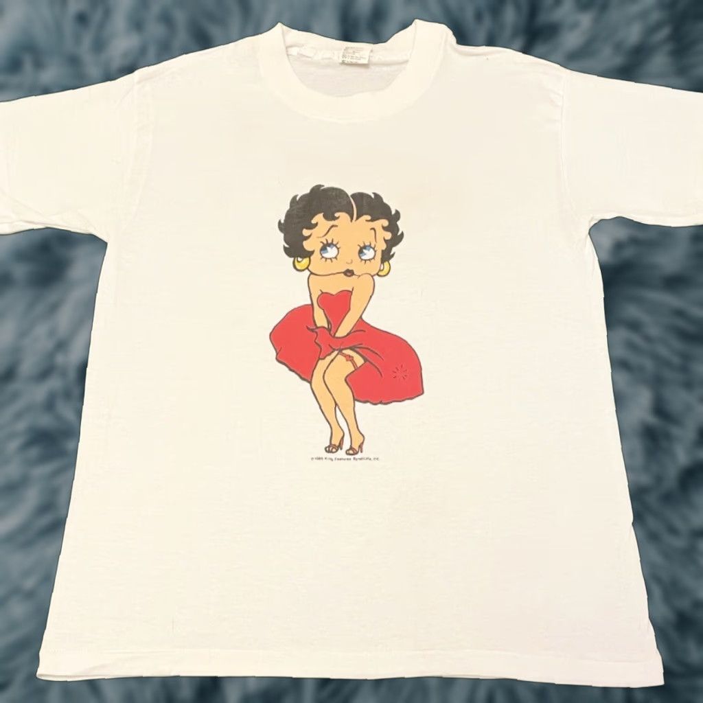 Vintage VINTAGE Betty Boop Marilyn Monroe Cartoon VTG 1985 Shirt Size L USA Men Short Sleeve White 80s 90s Hip Hop Size US L / EU 52-54 / 3 - 1 Thumbnail