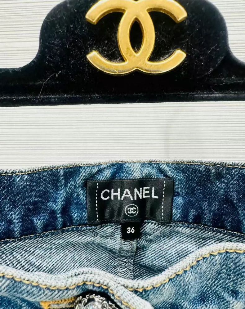 Chanel Chanel 24s waist double c straight jeans Size 24" / US 00 / IT 34 - 6 Thumbnail