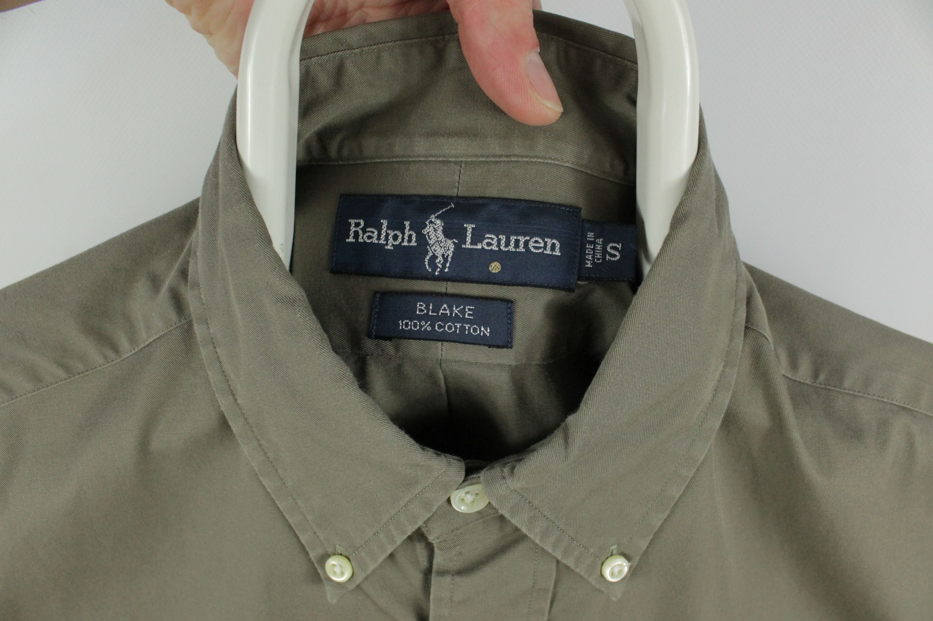 Polo Ralph Lauren Vintage Polo Ralph Lauren BLAKE Khaki Cotton S/S Shirt Size US S / EU 44-46 / 1 - 3 Thumbnail