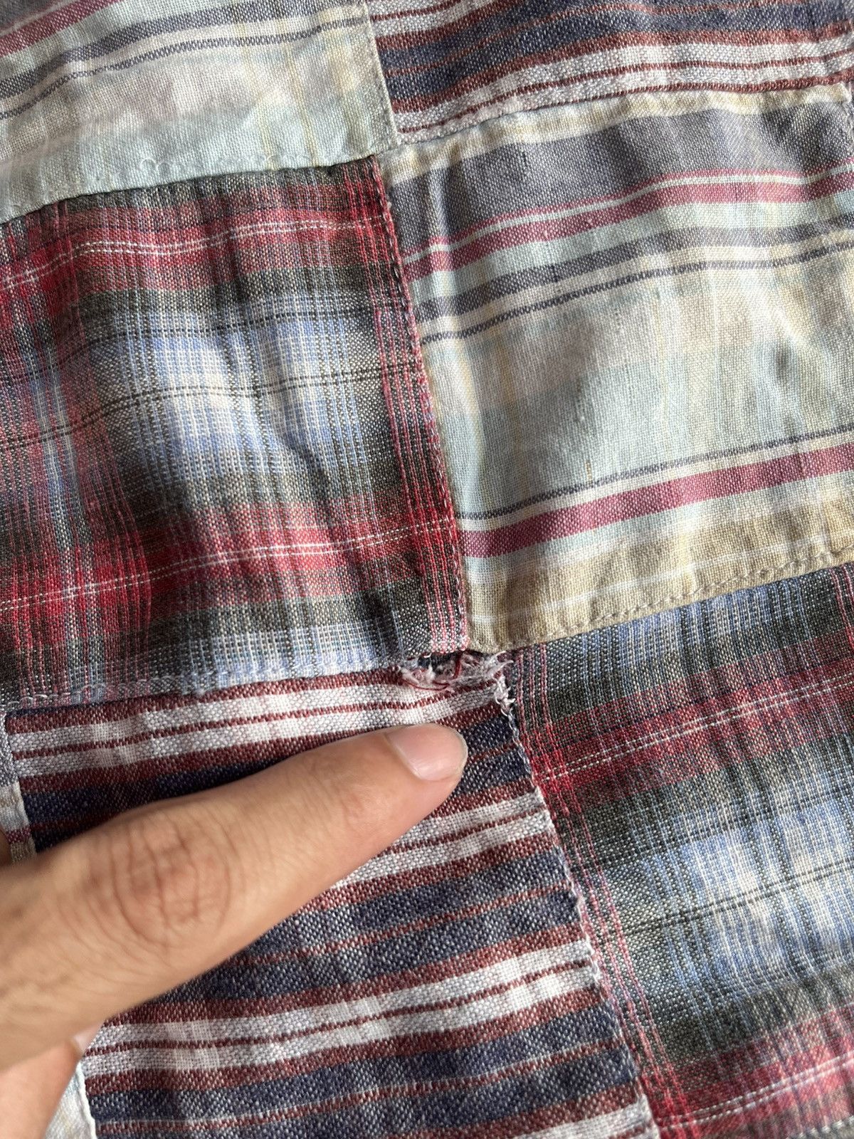 Nanamica Nanamica Patchwork Grunge Japan B/D Shirt Kurt Size US M / EU 48-50 / 2 - 16 Thumbnail