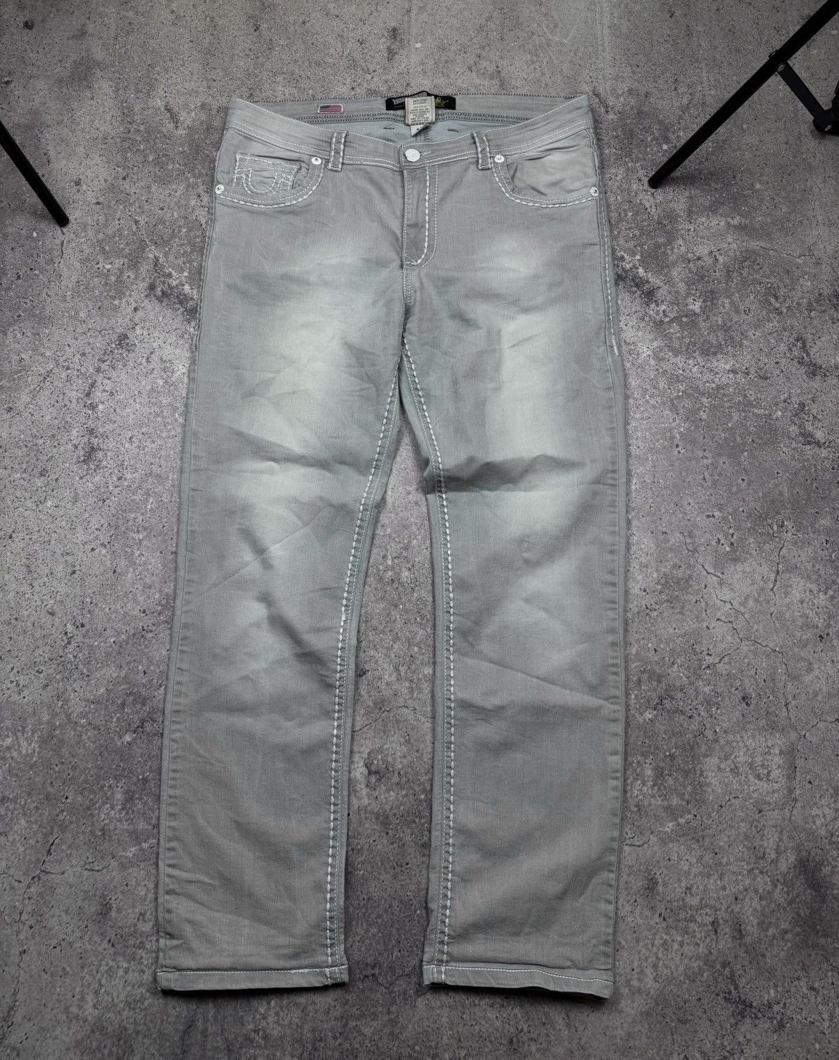 True Religion Vintage True Religion Y2K Baggy Flared Japanese Silver Jeans Size US 36 / EU 52 - 3 Thumbnail