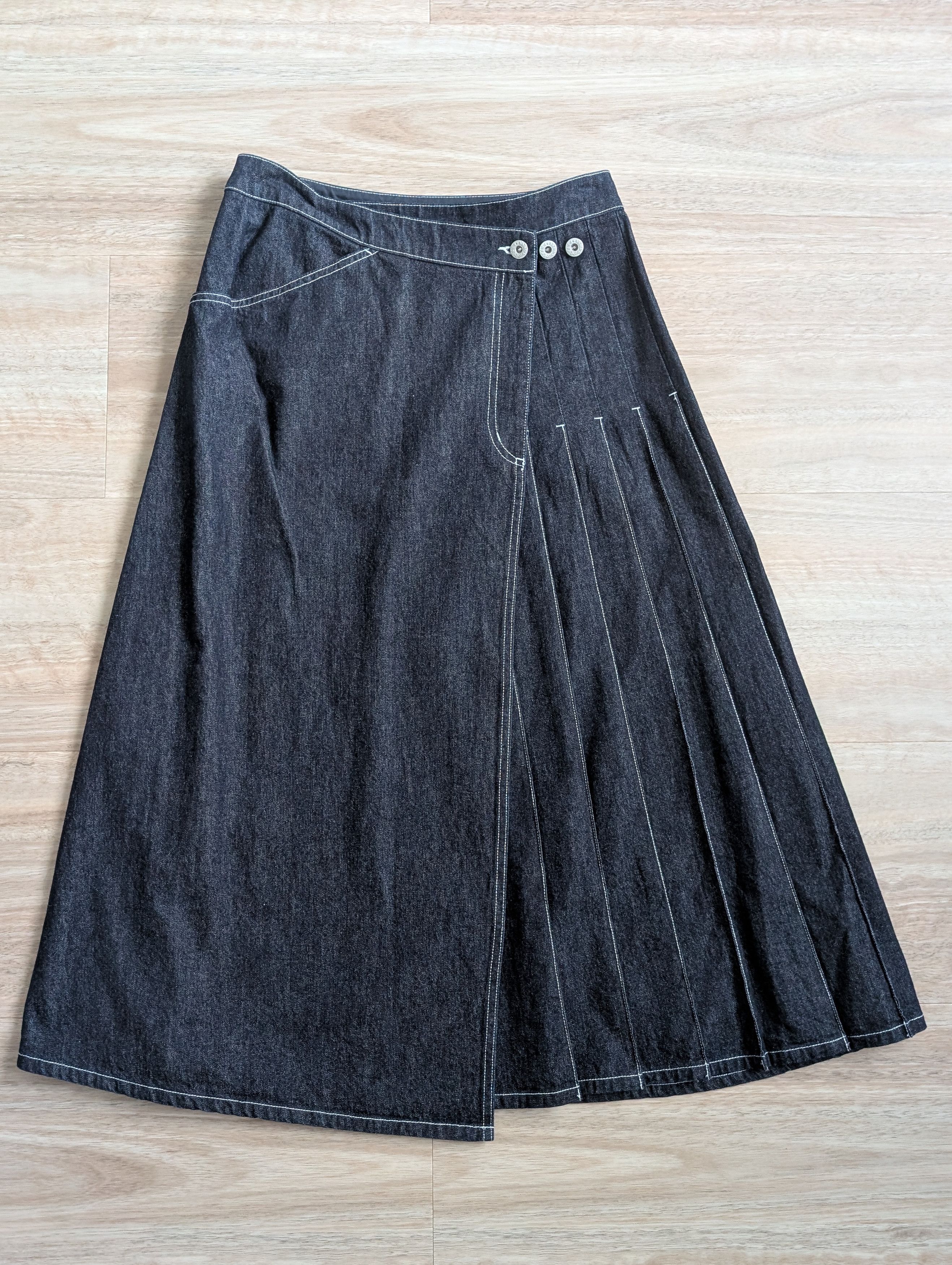 Other BEAMS BOY Wrap Pleated Skirt Indigo - New With Tags Size 27" / US 4 / IT 40 - 1 Thumbnail
