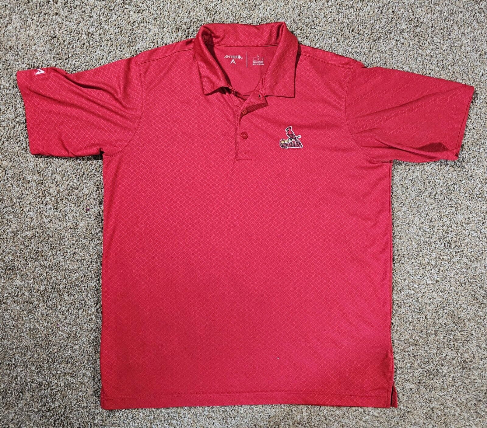 Antigua St Louis Cardinals Polo Shirt Adult Large Red Collared Size ONE SIZE - 1 Thumbnail
