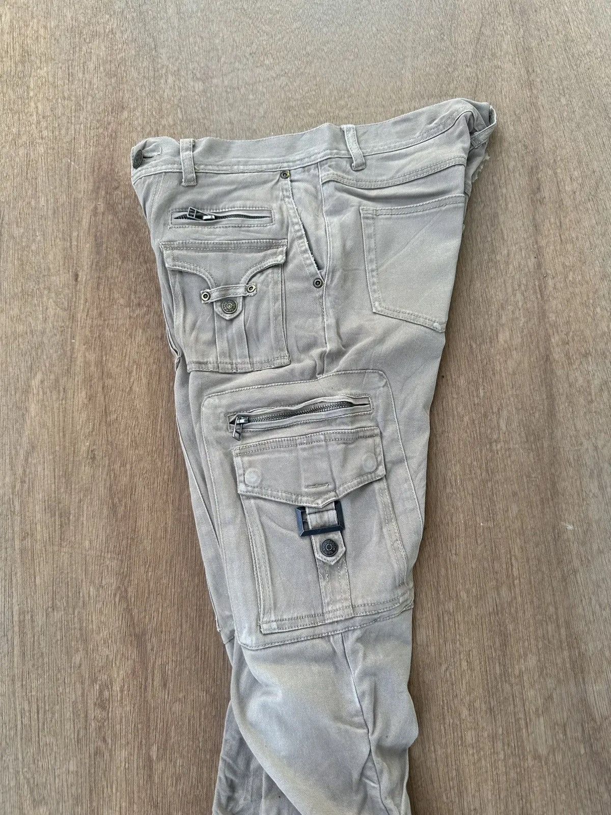 semanticdesign W29 L31🔥SEMATIC DESIGN MULTIPOCKET BONDAGE PUNK CARGO PANTS Size US 29 - 14 Thumbnail