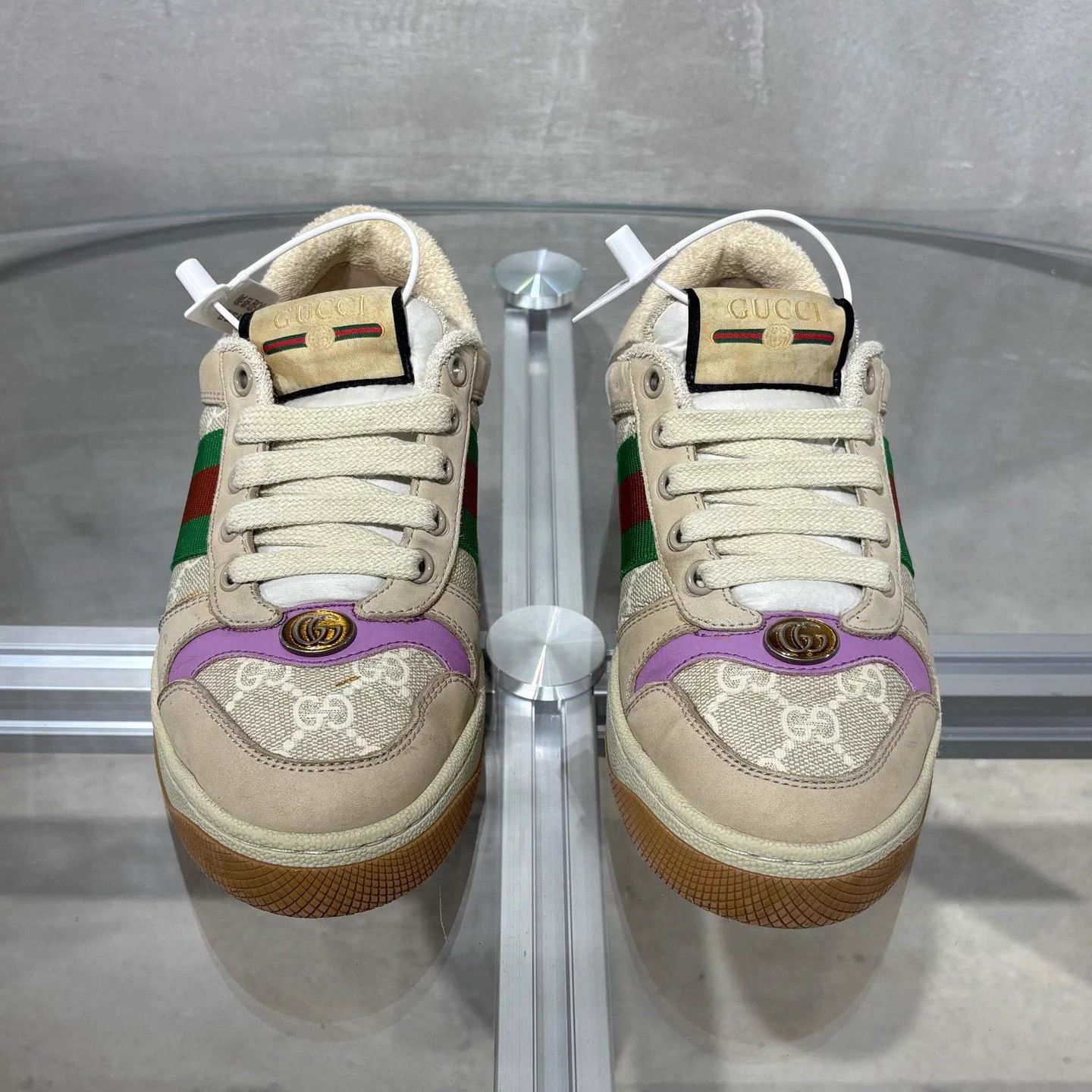 Gucci Gucci Rhyton Beige Leather Sneakers EUR 35.5 Size US 5.5 / IT 35.5 - 1 Thumbnail
