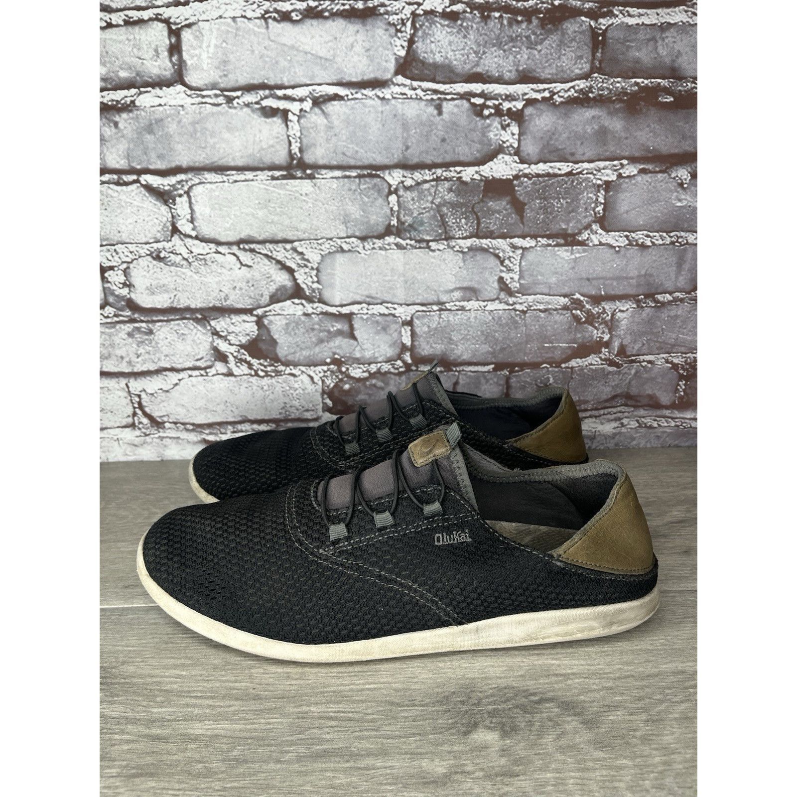 Olukai OLUKAI Alapa Li Black Textile Lace Up Athletic Sneakers Shoe Size US 12 / EU 45 - 1 Thumbnail